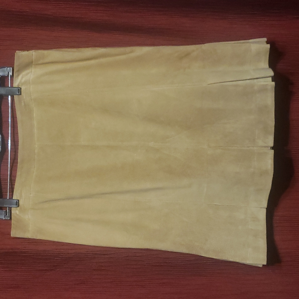 Suede Pleated Skirt